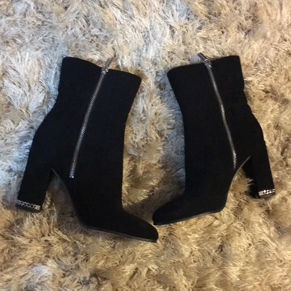 MICHAEL KORS NWT SUEDE CHAIN DETAILED HEEL BOOTIES SIZE 8 - Picture 6 of 9